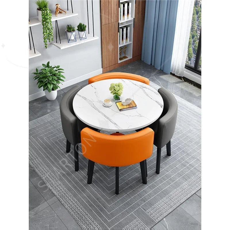 home dining table, Modern simple dining table, apartment rental room, leisure negotiation, reception table and chair combination
