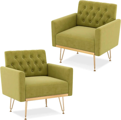 Accent Chair for Living Room, Comfy Oversized Velvet Upholstered Arm Chairs, Mid Century Modern Reading Single Sofa Side Chair