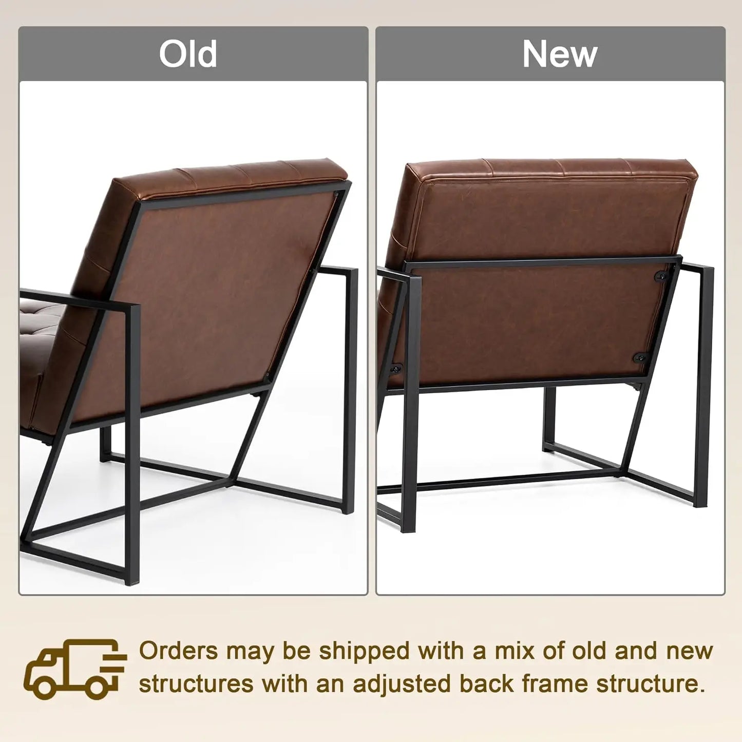 Mid Century Modern Accent Chair, Modern Living Room Chairs with Durable Metal Frame,PU Leather Cushioned, Reading, Customized