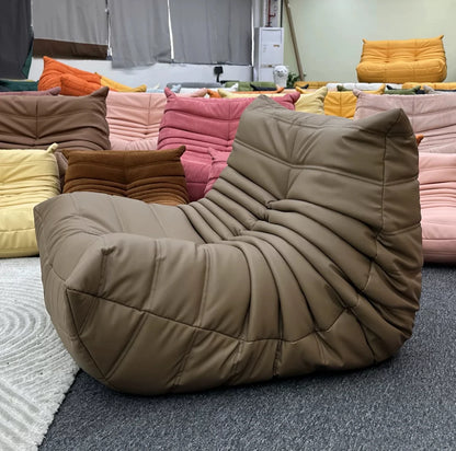 Lazy sofa, togo caterpillar sofa, light luxury, simple Internet celebrity creative chair, suede freehand space recliner