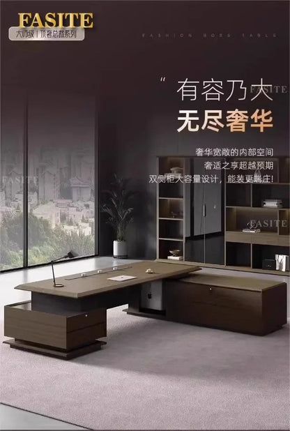 Premium Light luxury office boss table, simple modern class desk, high-end president table