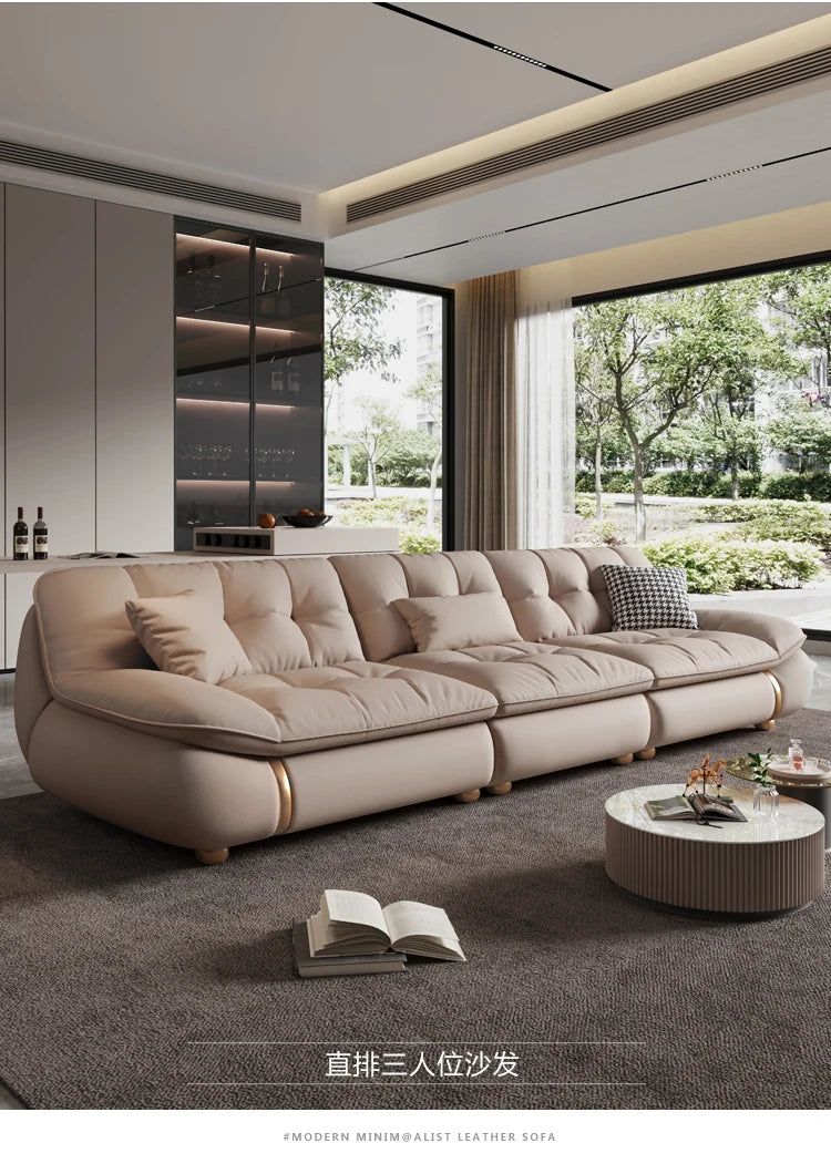 Aesthetic Classic Living Room Sofas White Real Leather Luxury Soft Sofa Lounge Lazy Modern Woonkamerbanken Furniture For Home