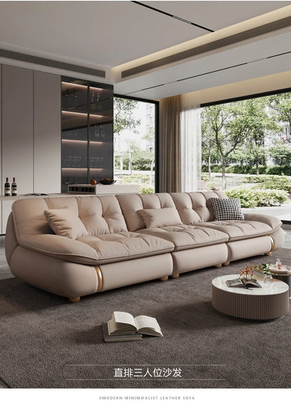Aesthetic Classic Living Room Sofas White Real Leather Luxury Soft Sofa Lounge Lazy Modern Woonkamerbanken Furniture For Home
