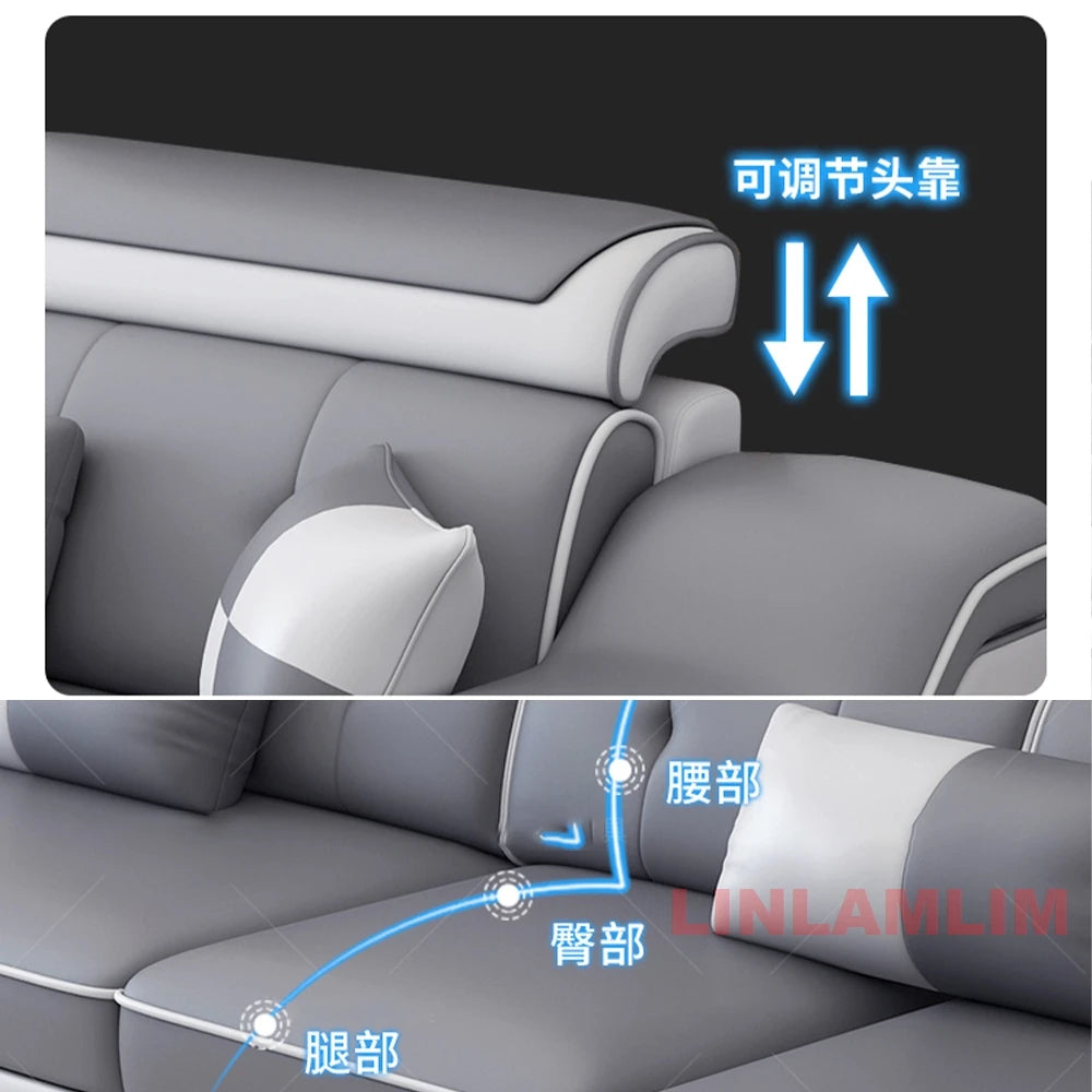 Modern Sectional Sofa with Chaise Lounge, Bluetooth Speakers and USB Ports