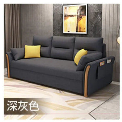 Multifunctional foldable sofa bed dual-purpose retractable small apartment storage single push-pull bed technology fabric