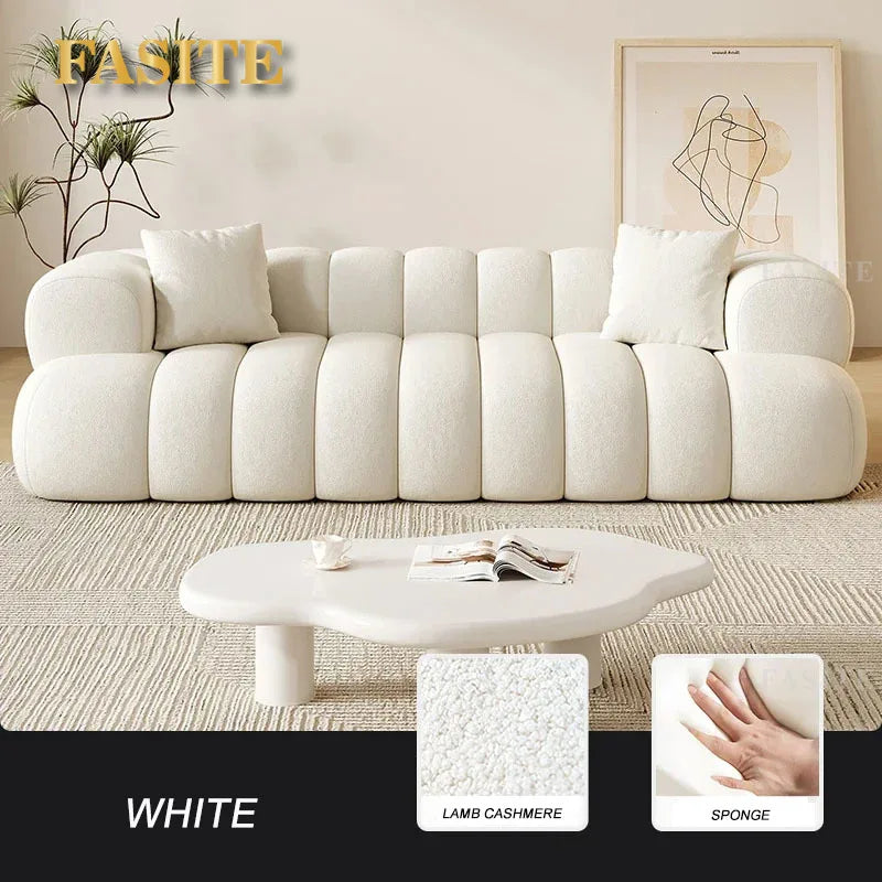 French Modern Velvet Puff Sofa Living Room Home Fabric Minimalist Sofa Reclinable