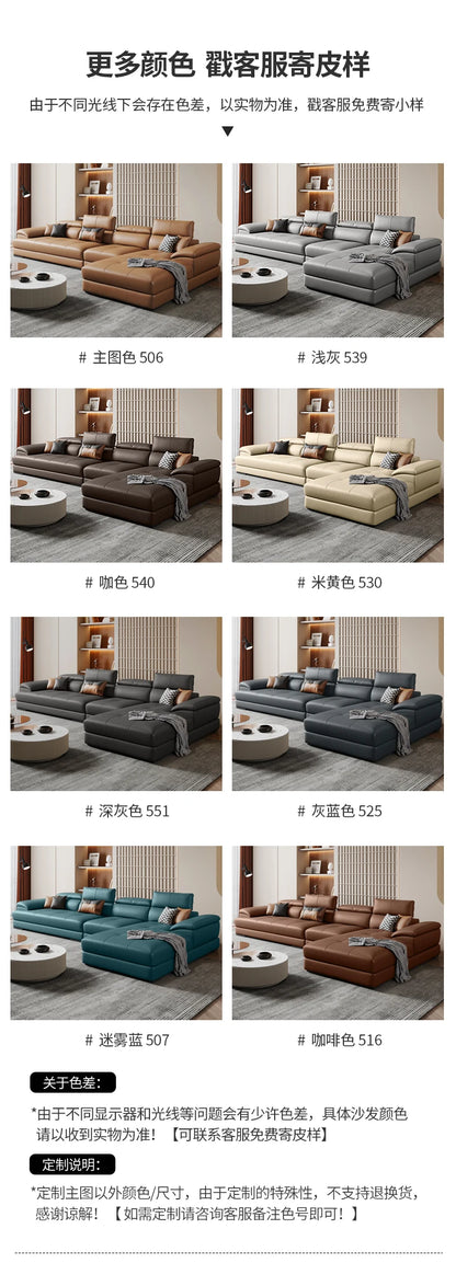 European Living Room Sofa Genuine Leather Sectional Corner Sofas Modular Luxury Sofa Sala De Estar De Luxo Modern Furniture