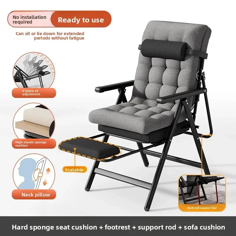 recliner lunch break folding office chair nap can lie down dual-purpose backrest computer chair couch