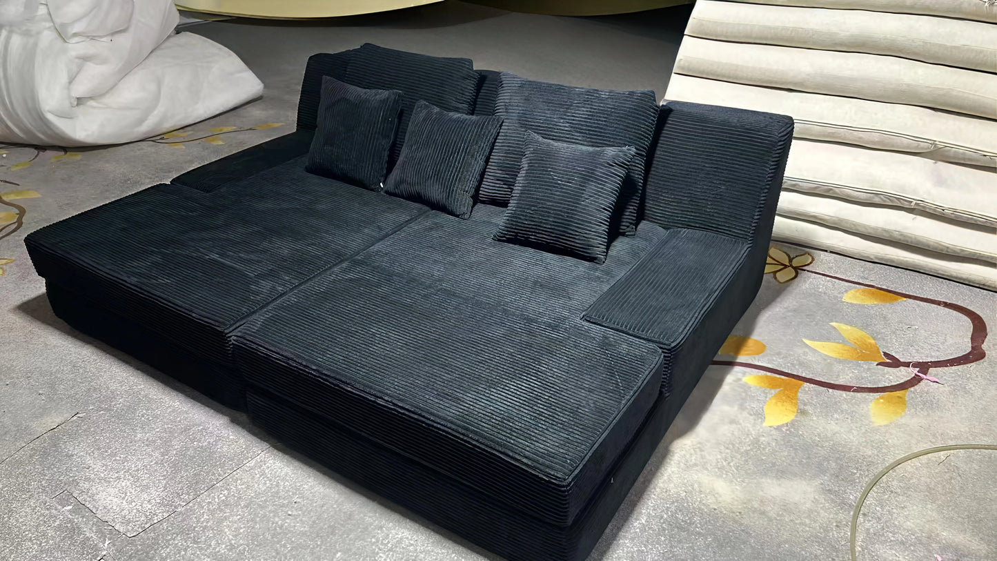 Wholesale Modern Living Room Furniture L-Shaped Sofa Compression Sofa Bed Combination Foam Sofa Compression