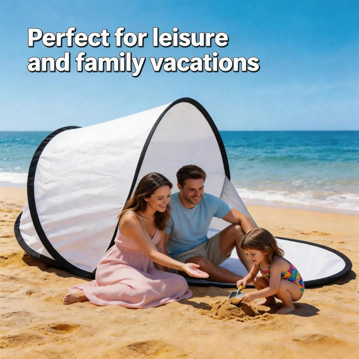 Outdoor portable automatic pop-up beach tent, sunshade, UV protection, camping tent, fishing and picnic tent, practical tent.