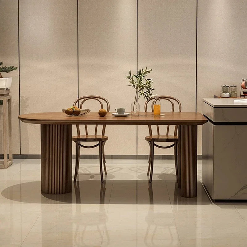 Modern simple household solid wood island dining table