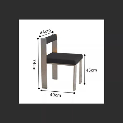 European Style Light luxury Retro Home Use Stainless Steel Dining Chair Advanced Design Living Room Bedroom Leisure Single Chair