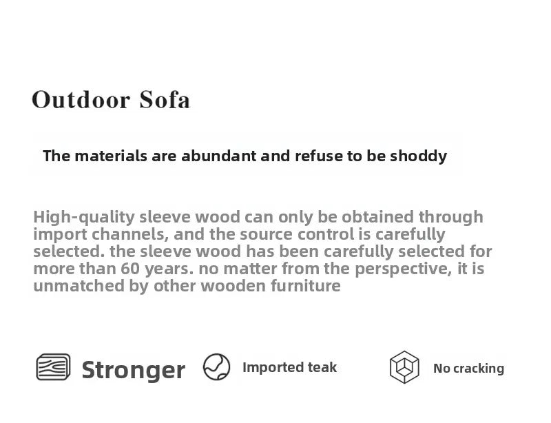 Designer Round Outdoor Sofas Combination Nordic Solid Wood Open-air Lounge Chair Home Patio Furniture Leisure Garden Sofa Chair