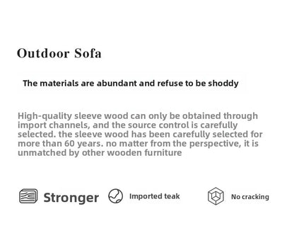Designer Round Outdoor Sofas Combination Nordic Solid Wood Open-air Lounge Chair Home Patio Furniture Leisure Garden Sofa Chair