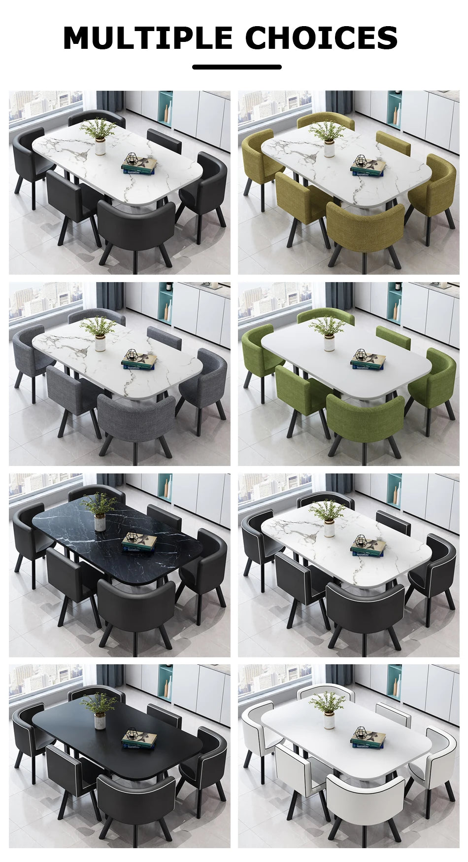 Dining table sets 4 6 chairs dining table wooden restaurant cafe chatting table
