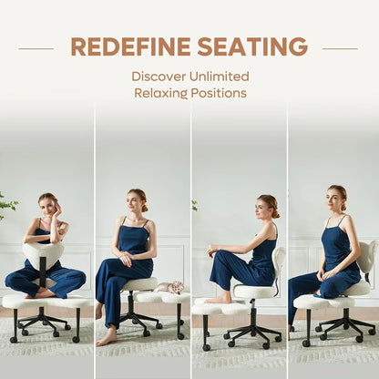 Cross Leg  Meditation with Wheels, ADHD  Height Adjustable Seat, Adjustable Footstool Chair Gaming Game