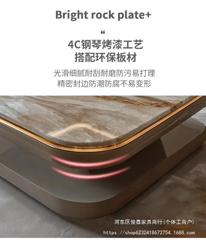 Light luxury modern coffee table microcrystalline stone high-end home high-end new living room villa marble lengthening