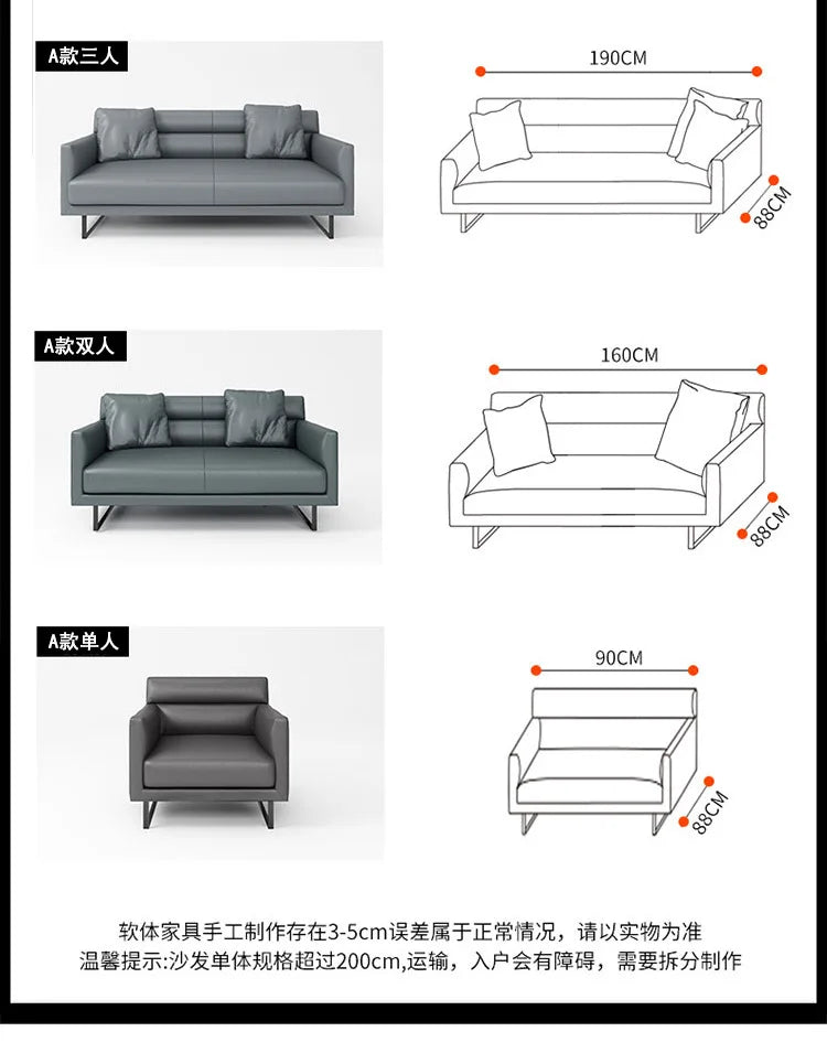 Italian minimalist leather sofa living room size apartment princess corner first layer cowhide down combination light luxury sty