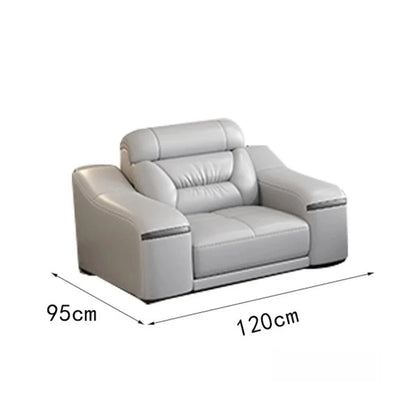 Electric Recliners with Stool Seating Room, Sofa Reclinable MINGDIBAO Genuine Leather Living Room Sofa Set Power Reclining Couch