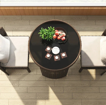 Rattan Garden Furniture Sets Balcony Home Table Chairs Storage Leisure Table and Chair Three-piece Set Outdoor Patio Combination