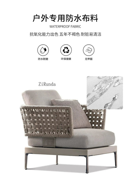 Y  Outdoor Sofa Courtyard Waterproof Vine Weaving Villa Garden Outdoor Leisure Terrace Sofa Vine Weaving Furniture