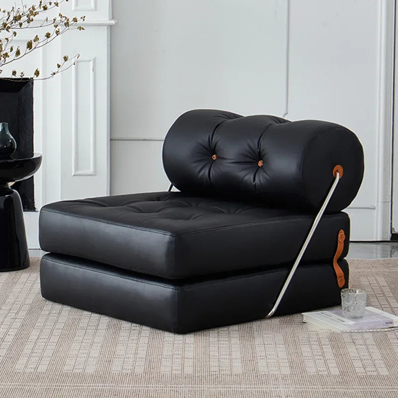Convertible Folding Fabric Sofa Chair Bed with Reclining Backrest