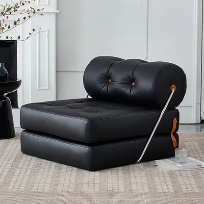 Convertible Folding Fabric Sofa Chair Bed with Reclining Backrest