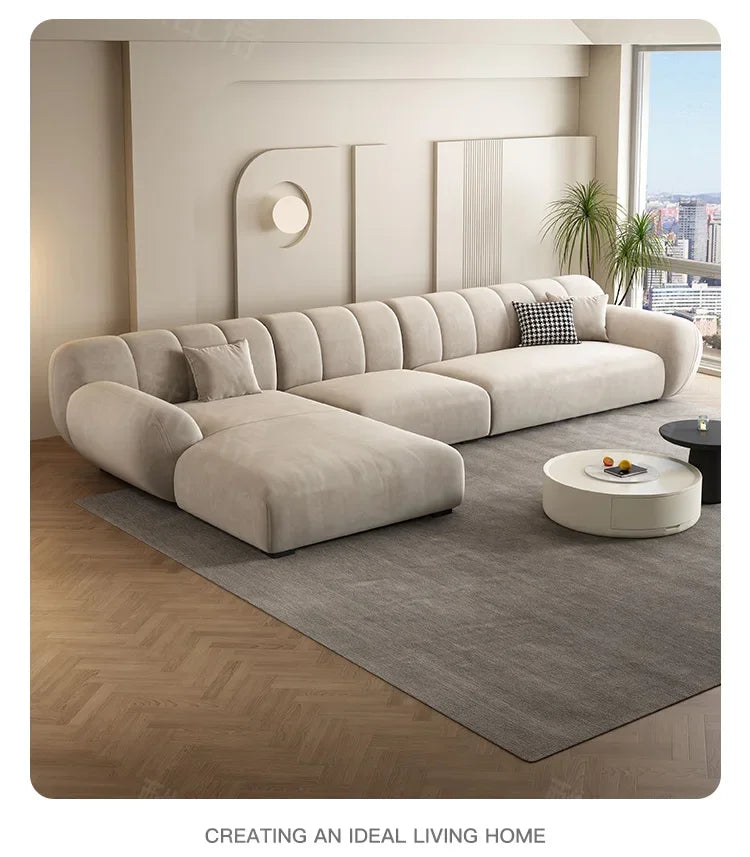 Fabric Living Room Sofas Modern Minimalist Sectional Modular Sofa Elegant Comfortable Canape  De Luxe Nordic Furniture