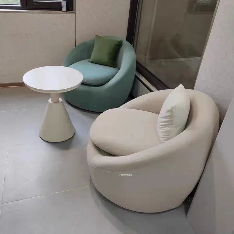 Simple Fabric Living Room Chairs Minimalist Nordic Creative Beauty Salon Lounge Chair Table Home Single Lazy Sofa Backrest Chair