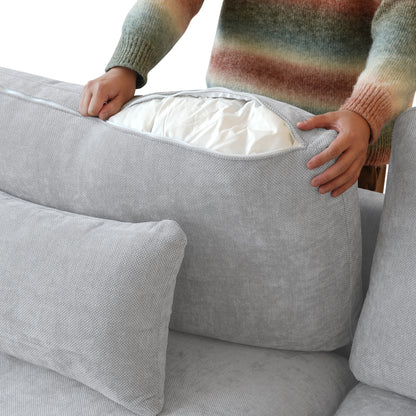 Modular Sectional Sofa for Living Room 160" Cloud Couch Down Filled U Shaped Couch with Ottoman Modern 6 Seater Convertible Sofa