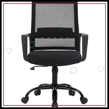 Ergonomic Office Chair with Lumbar Support, Adjustable Height, Breathable Mesh Back, and Smooth Rolling Casters