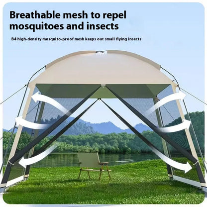Outdoor Large Tent Canopy Sunshade Netting Portable Mosquito-Proof Tent Beach Camping Gazebo