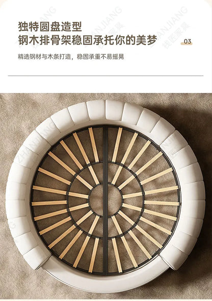 Round Confortable Bed Aesthetics Quality King Size Apartment Unique Bed Frame Modern Wedding Cama De Casal Bedroom Furniture