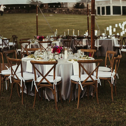 Stackable Natural Wood Grain Cross Back Chair for Outdoor Events Party Wedding