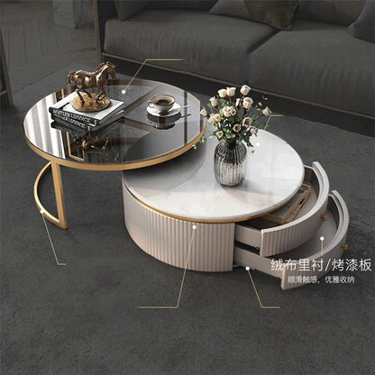 Modern Marble Coffee Tables For Simple Small Apartment Living Room Furniture Sofa Side Household Storage Cabinet End Table Set