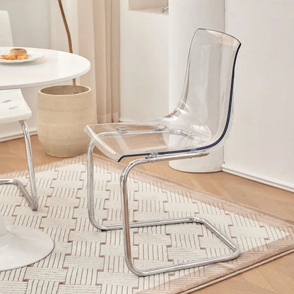 Nordic Modern Clear Acrylic Dining Chair Transparent Plastic Thickened Backrest Chair Simple Home Dining Room Furniture Design