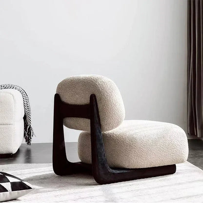 Beautiful single sofa chair solid wood simple floor Slacker children internet celebrity