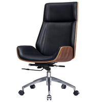 Luxury Real Leather High-Back Managerial Office Chair Genuine Leather Ergonomic 360 Swivel Lift Office Chair with Lumbar Support