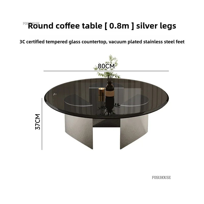 Nordic Light Luxury Coffee Tables Glass Side Table Designer Stainless Steel Corner Table Home Furniture Living Room Coffee Table