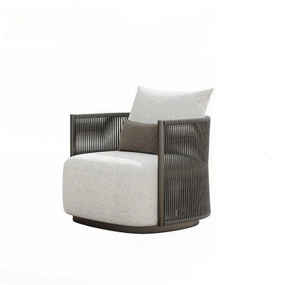 Modern Design Solid Wood Rattan Recliner Sofa Set with Metal Material Outdoor Garden Furniture