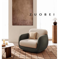 Curved sofa cream wind small apartment living room sofa simple rest sofa