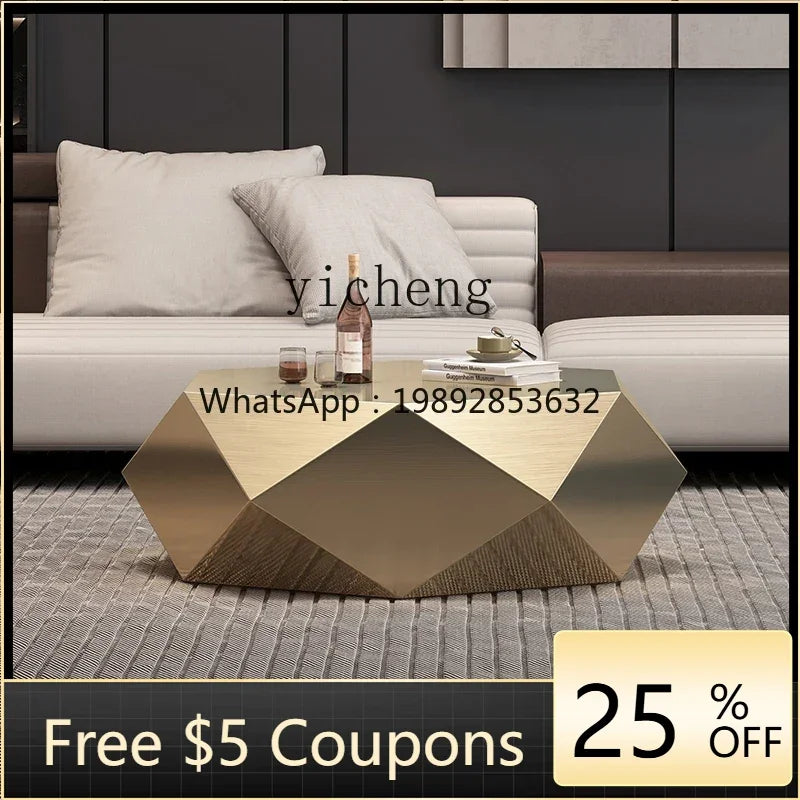 C1 gold diamond coffee table modern simple special-shaped light luxury living room home