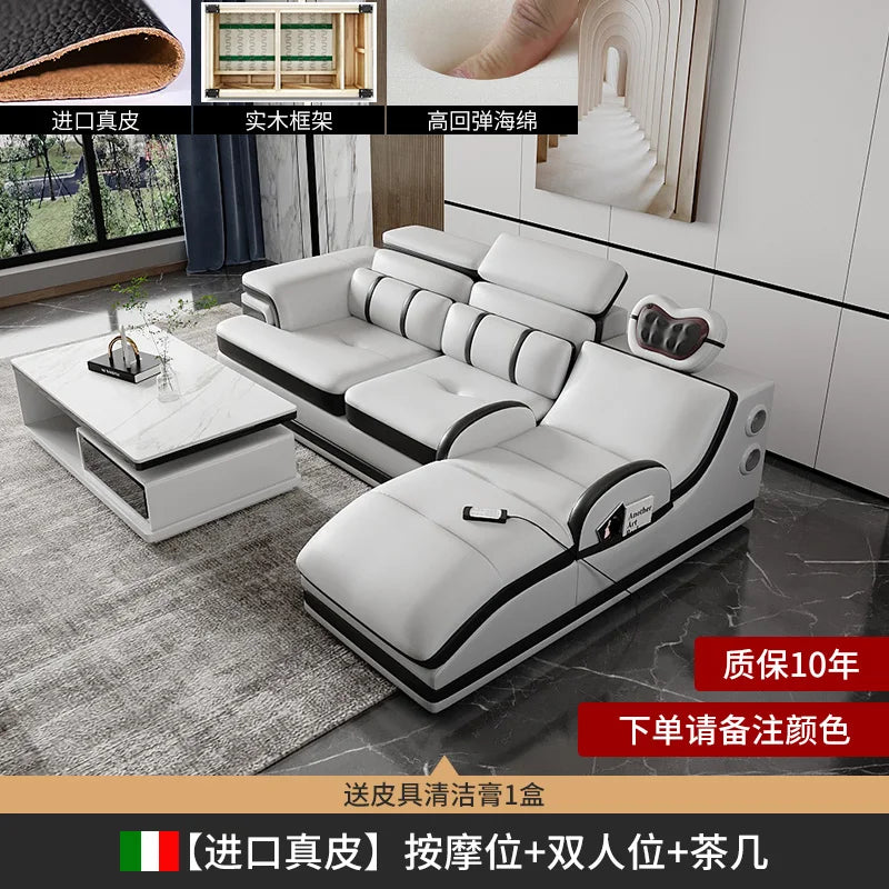 PatioLix Massage Minimalist Sofas Modern Leather Sectional Designer Sofas Lazy Luxury Cadeiras Para Sala De Estar Living Room Furniture