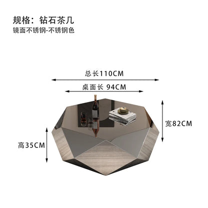 Living Room Home Designer Style Light Luxurymodern Minimalist Irregular Stainless Steel Diamond Coffee Table Mesa Auxiliar Room