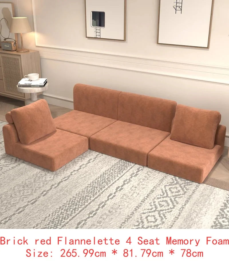 L-Shaped Cloud Sectional Sofa, Modern Modular Couch with Deep Seat, Upholstered Furniture for Living Room Bedroom, No Assembly