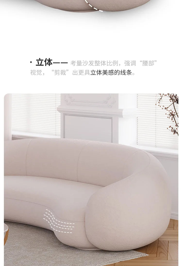 Curved Armchair Living Room Sofas White Designer Modern Minimalist Living Room Sofas Lazy Floor Muebles Lounge Suite Furniture