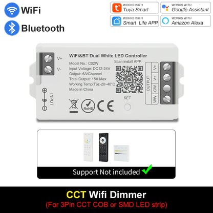 Smart LED Dimmer Tuya Wifi Zigbee DIM CCT RGB RGBW RGBCCT PWM LED Controller Support Alexa Google Home Voice Control