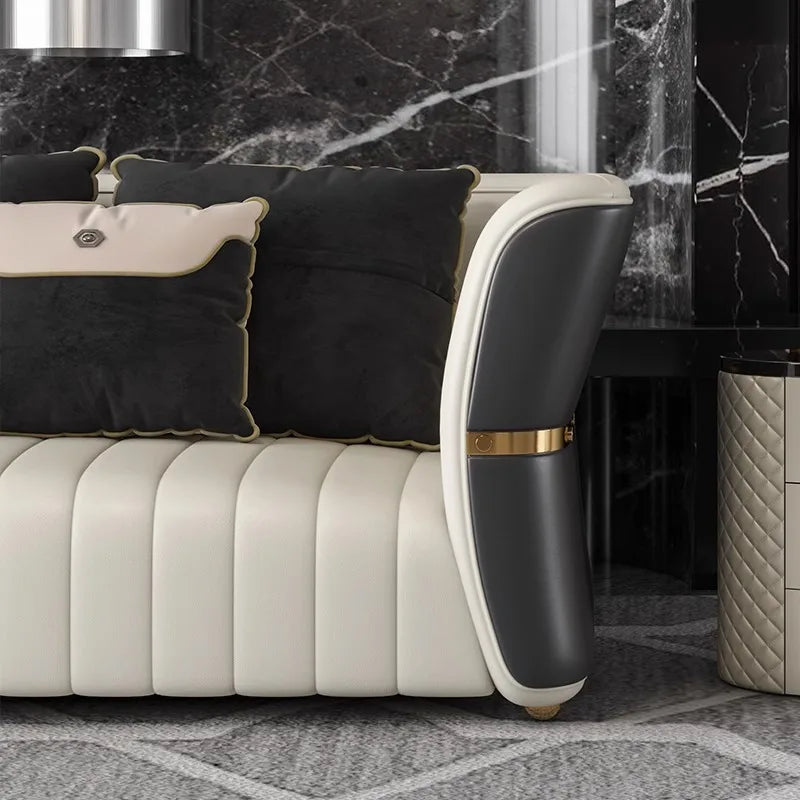 Light luxury leather sofa set living room modern split sofa lounge custom sofa set home living room sofa set furniture