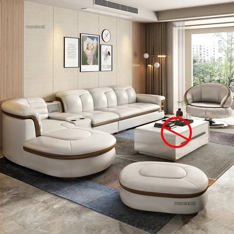 Design Artificial Leather Living Room Sofa Corner Combination Luxury Sofas Living Room Personality Home Furniture
