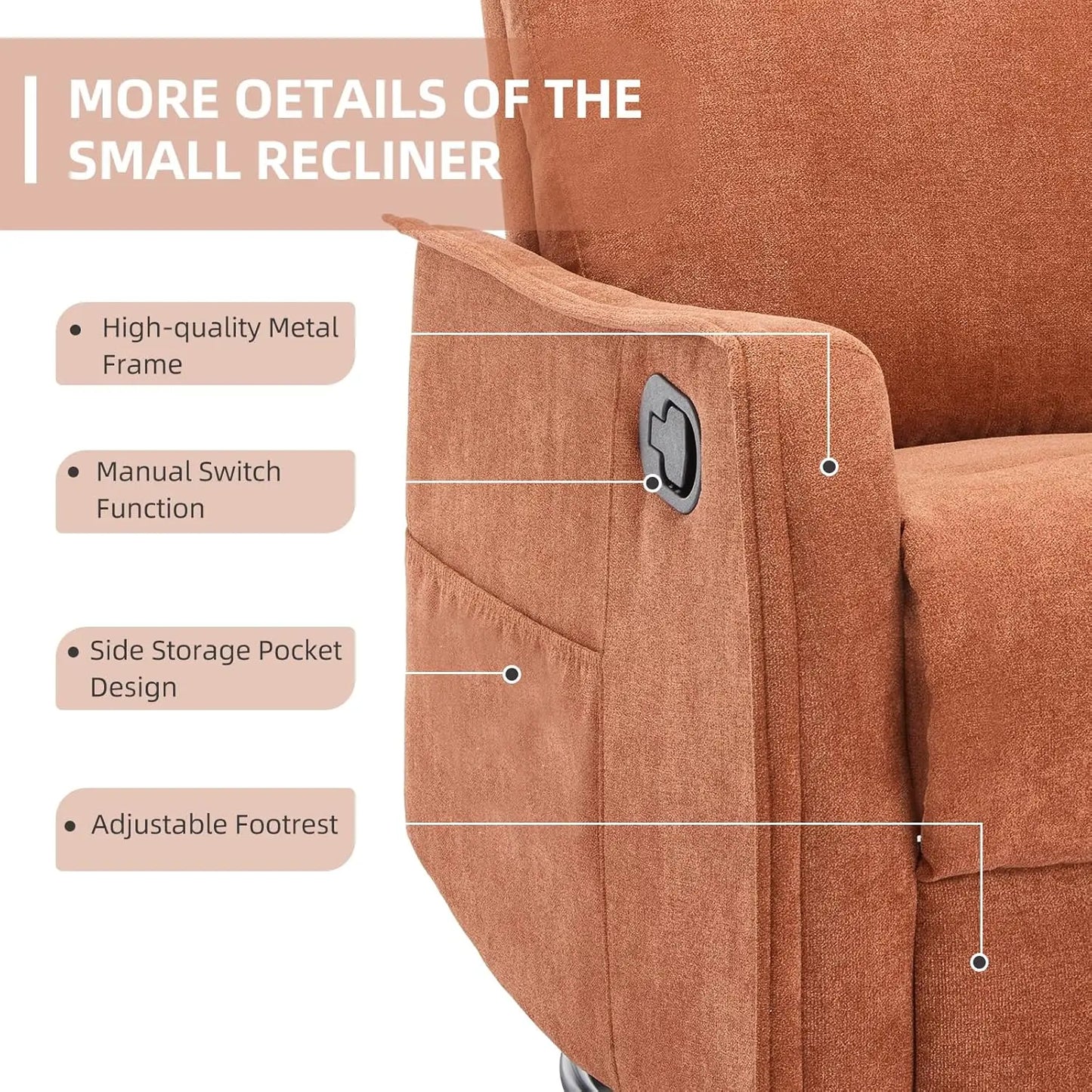 360 Swivel Rocking Recliner Chair for Adults, Nursery Rocking Chair with Heat and Massage, Glider Reclining Chair, Customized